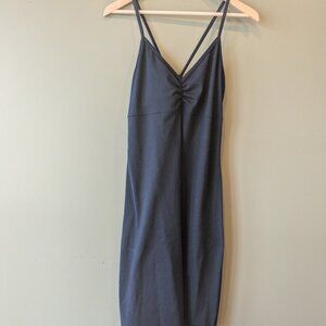 Prana Black Cross Back Dress Large Built In Bra Travel Summer Sporty Minimalist